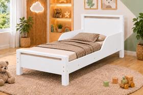 Mini Cama Infantil Estilo Montessori Branco Com Estrutura Reforçada e Proteção Mini Cama Infantil Estilo Montessori Branco Com Estrutura Reforçada e Proteção