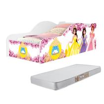 Mini Cama Infantil Juvenil Carro Com Proteção Lateral Adesivada MDF Design Moderno Para Quarto Com Colchão Incluso