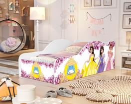 Mini Cama Infantil Juvenil Carro Com Proteção Lateral Adesivada MDF Design Moderno Para Quarto