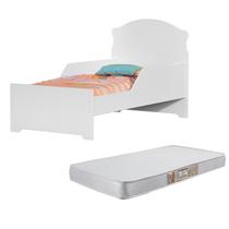 mini cama infantil livia branca em MDF moderna com proteção lateral ja com colchão d18 150x70cm mini cama infantil livia branca em MDF moderna com proteção lateral ja com colchão d18 150x70cm