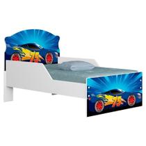 Mini Cama Infantil Lívia Mdf Azul com Grade de Proteção Milani Movelaria Mini Cama Infantil Lívia Mdf Azul com Grade de Proteção Milani Movelaria