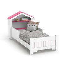 Mini Cama Infantil Magia Casinha Princesa Branco Com Rosa