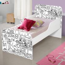 Mini Cama Infantil MDF Bobbie Boods para Pintar Quarto Infantil Personagem Desenho