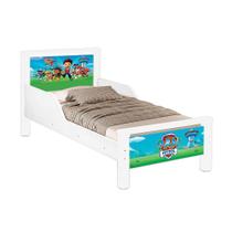 Mini Cama Infantil Meli com Pés de Madeira Tema Patrulha Canina para Quarto Infantil-patrulha Canina