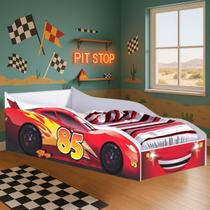 Mini Cama Infantil Modelo Carro Vermelho MDF Colchão Incluso
