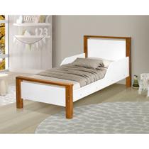 Mini Cama Infantil Montessoriana Branca/ Mel com Colchão