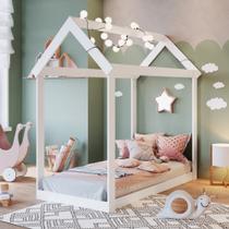 Mini Cama Infantil Montessoriana Casinha Cabana Sem Colchão Quarto Criança Branco - Art In Móveis
