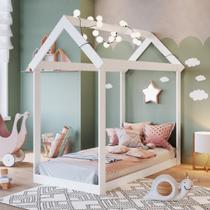 Mini Cama Infantil Montessoriana Casinha Cabana Sem Colchão Quarto Criança Branco Mini Cama Infantil Montessoriana Casinha Cabana Sem Colchão Quarto Criança Branco