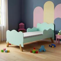 Mini Cama Infantil Montessoriana com Pés de Madeira Maciça