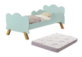 Mini Cama Infantil Montessoriana com pés de madeira retro Angel Nuvem Proteção Lateral Com Colchão d18 150x70cm Incluso Mini Cama Infantil Montessoriana com pés de madeira retro Angel Nuvem Proteção Lateral Com Colchão d18 150x70cm Incluso
