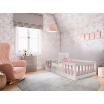 Mini Cama Infantil Montessoriana Marina Rosa/Branco - Móveis Bonatto