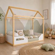 Mini Cama Infantil Montessoriana Zoe Branco/Fosco Madeira MDF Mini Cama Infantil Montessoriana Zoe Branco/Fosco Madeira MDF