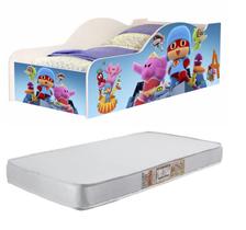 Mini Cama Infantil Pocoyo 100% Mdf + Colchão
