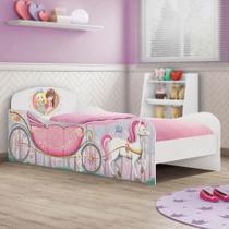 Mini-cama Infantil Princesas na Floresta Móveis Estrela - Branco/Rosa
