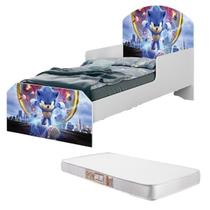 Mini Cama Infantil Sonic 1,50 M Adesivada + Colchão