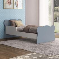 Mini Cama Infantil Ursinho com Grade de Proteção em Mdp Azul Percasa Móveis Mini Cama Infantil Ursinho com Grade de Proteção em Mdp Azul Percasa Móveis