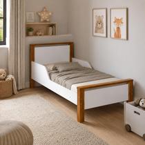 Mini Cama Infantil Vitória Branca / Mel Com Colchão Mini Cama Infantil Vitória Branca / Mel Com Colchão