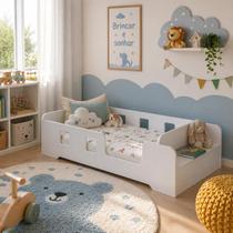 Mini Cama Juvenil Berço Montessoriana Manu De Mdf Com Proteção Lateral Para Quarto Infantil Cantos arredondados Mini Cama Juvenil Berço Montessoriana Manu De Mdf Com Proteção Lateral Para Quarto Infantil Cantos arredondados