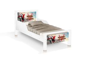 mini cama juvenil branco retro com pes em madeira alto padrão moderno do homem aranha