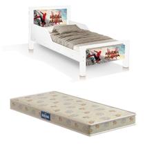 mini cama juvenil dos Homem Aranha infantil retro proteção lateral branca com colchão