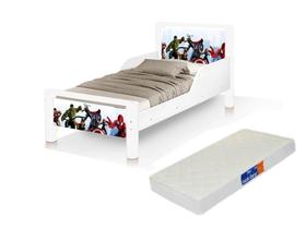 mini cama juvenil dos vingadores infantil retro proteção lateral branca com colchão