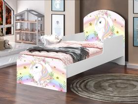 Mini Cama Juvenil Infantil Adesivada 100% Mdf - Unicornio