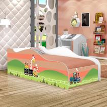 Mini Cama Like Trem dos Bichinhos Infantil Com Colchão