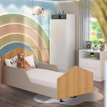 Mini Cama Montessoriana 100% MDF Cinza Nature Conny Shop JM