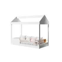 Mini Cama Montessoriana Casinha Infantil Com Proteção Lateral MDF Cor Branca