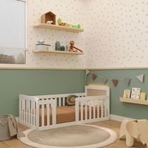 Mini Cama Montessoriana com Led Giulia Rattan Casatema Branco Mini Cama Montessoriana com Led Giulia Rattan Casatema Branco