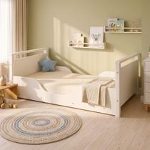 Mini Cama Montessoriana Infantil com Pés de Madeira Acompanha Colchão para Criança - Branco