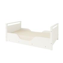 Mini Cama Montessoriana Infantil com Pés de Madeira para Quarto Infantil Transição - Branco