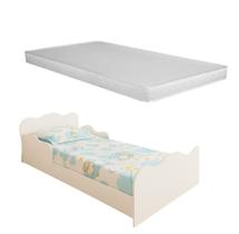 Mini cama montessoriana juvenil menino/menina com colchão incluso - branco
