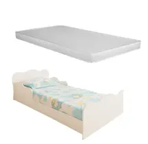 Mini cama montessoriana juvenil menino/menina com colchão incluso - branco
