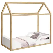 Mini Cama Montessoriana Zoe Branco Acetinado Pinus Natural Reller Mini Cama Montessoriana Zoe Branco Acetinado Pinus Natural Reller