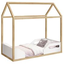 Mini Cama Montessoriana Zoe Branco Acetinado Pinus Natural Reller Mini Cama Montessoriana Zoe Branco Acetinado Pinus Natural Reller