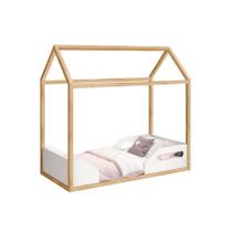 Mini Cama Montessoriana Zoe Infantil Branco Fosco / Madeira Pinus - Reller