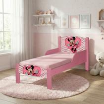 Mini Cama para Criança com Colchão Inclusa e Estrutura em Madeira - Minnie Rosa