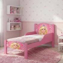 Mini Cama para Criança com Estrutura em Madeira Design Barbie - Barbie Rosa