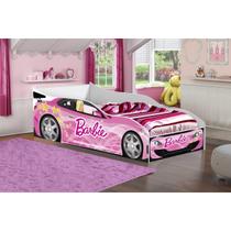 Mini Cama Para Quarto Infantil Carro Barbie Rosa Montessoriana Com Base De Proteção Lateral Sem Colchão