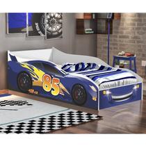 Mini Cama para Quarto Infantil Carro Branco/Azul