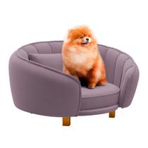 Mini Cama Poltrona Pet Lary Baby Para Cachorro Veludo Rosé - Abmaza