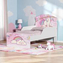 Mini Cama Unicónio Rosa Com Colchão