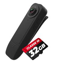 Mini Câmera + Cartão 32GB Escondida Caneta Filmadora Full Hd Bolso A18 Secreta Visão Noturna