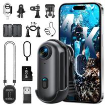 Mini Câmera Corporal Lyranth 4K 128GB WiFi Mãos Livres