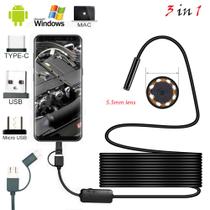 Mini Câmera Endoscópio com Fio USB Tipo C - Inspeção de Boroscópio