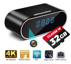 Mini Câmera Escondida Z10 W-Fi Relógio Digital + Cartão 32GB Filmadora Secreta Visão Noturna - CLICK