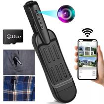Mini Câmera Espiã + Cartão 32GB Escondida Caneta Filmadora Full Hd 1080p Bolso T18 Secreta