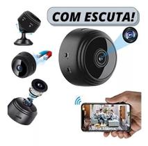Mini Câmera Espiã de Segurança Wifi Full HVisão Noturna Gravador de Voz Sensor de Presença Controle Pelo Celular