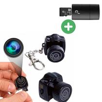Mini Câmera Espiã Disfarce Chaveiro, Filma e Grava com Cartão de Memória 16GB